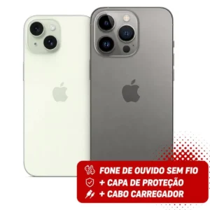 Linha do tempo comparativa do iPhone 11 ao iPhone 16 com selo Compare e Economize
